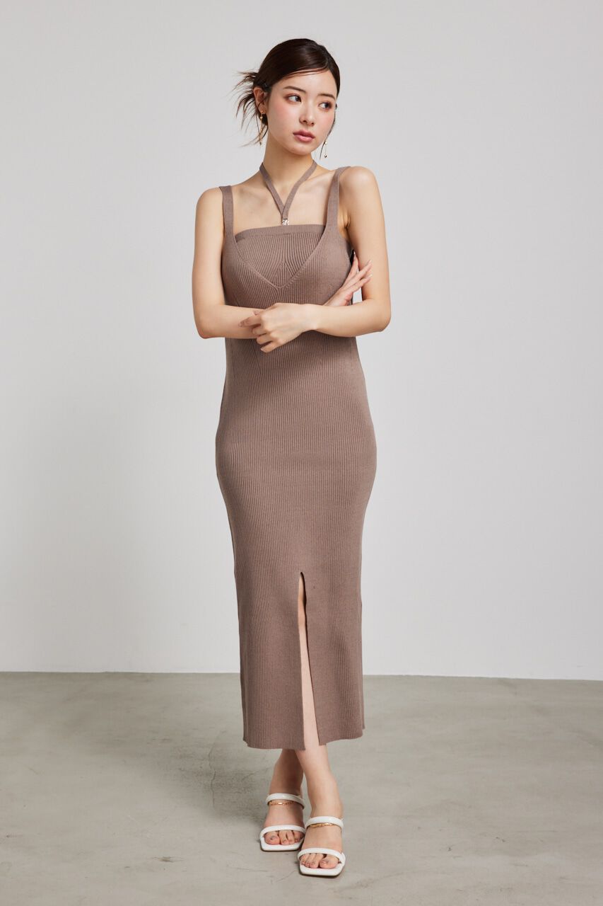 rienda「ベアSETサスペンダーKnit OP」|ワンピース|