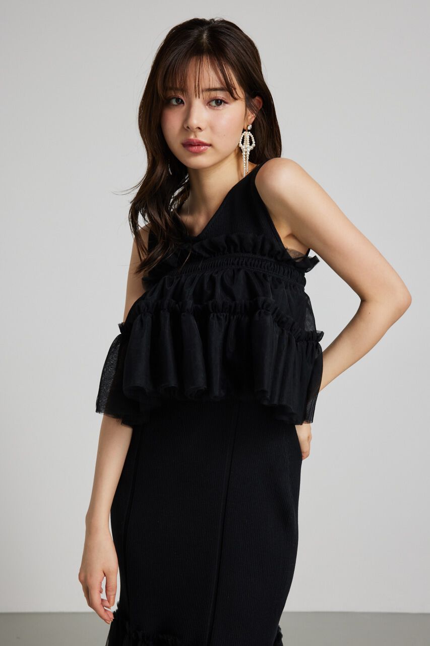 rienda「many wayチュールペプラムset Knit OP」|ワンピース|