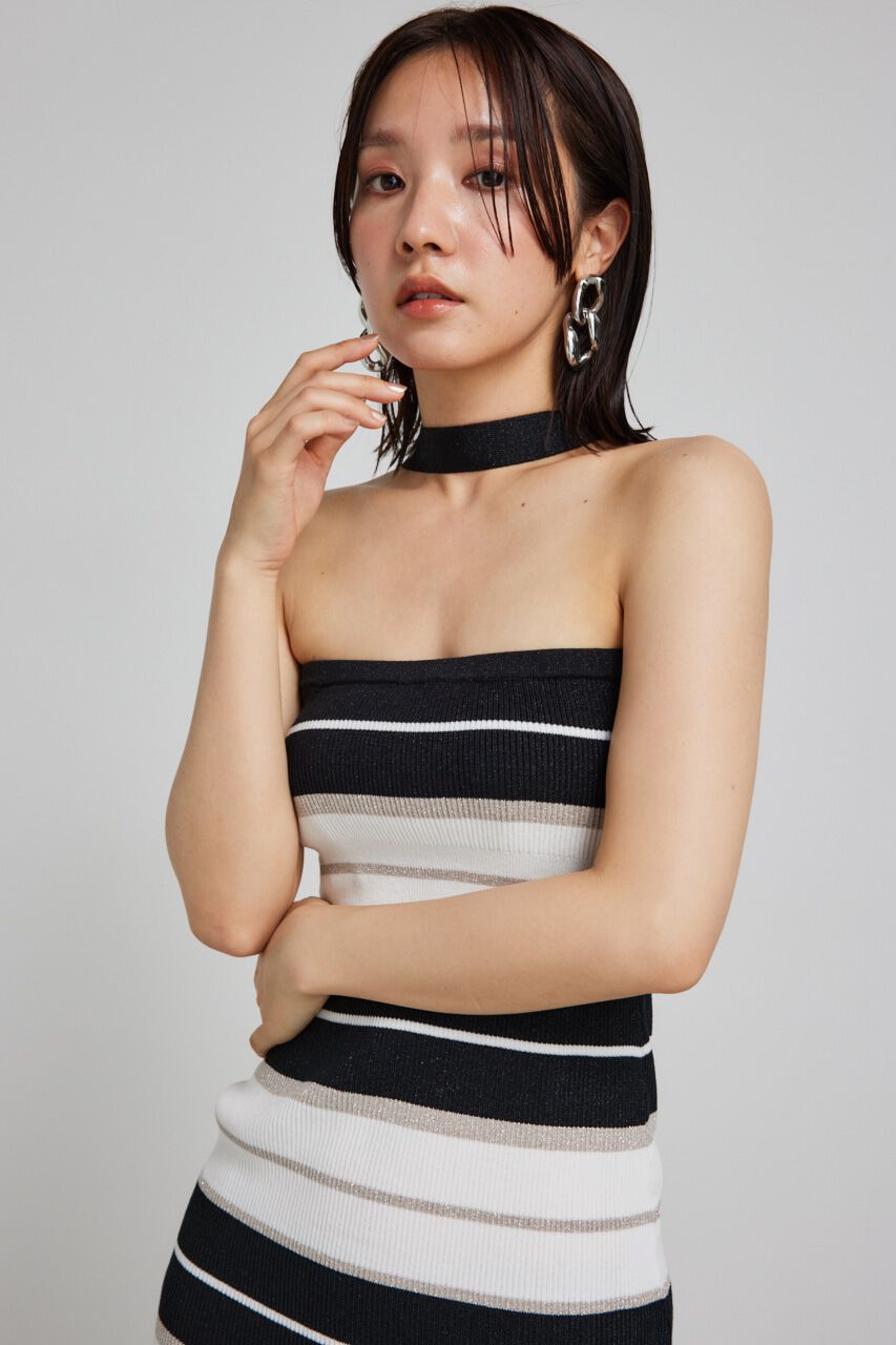 rienda「ホルターネックタイトミニニットワンピース」|ワンピース|