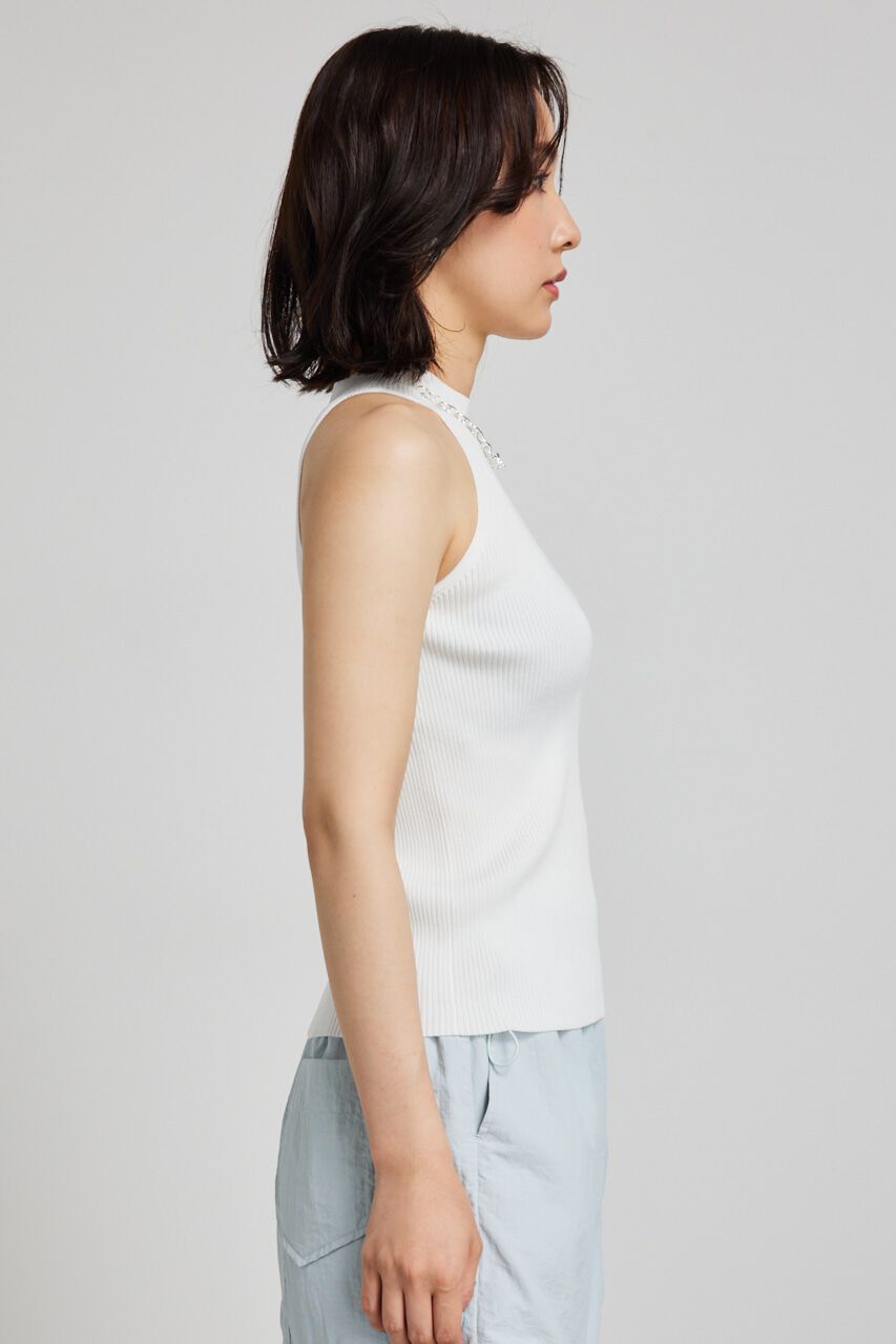 rienda「2WAYチェーンネックアメスリニットトップス」|タンクトップ|
