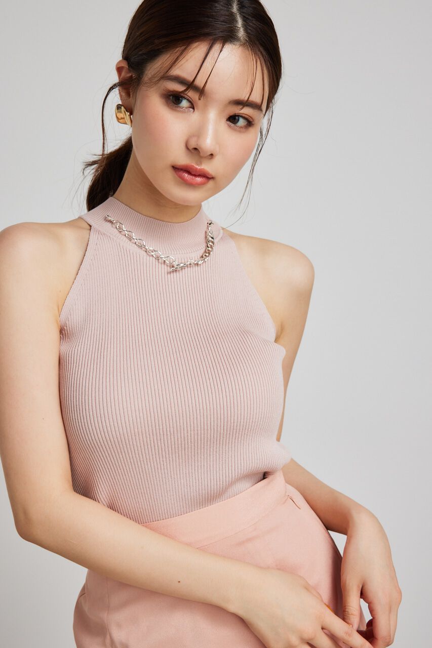rienda「2WAYチェーンネックアメスリニットトップス」|タンクトップ|