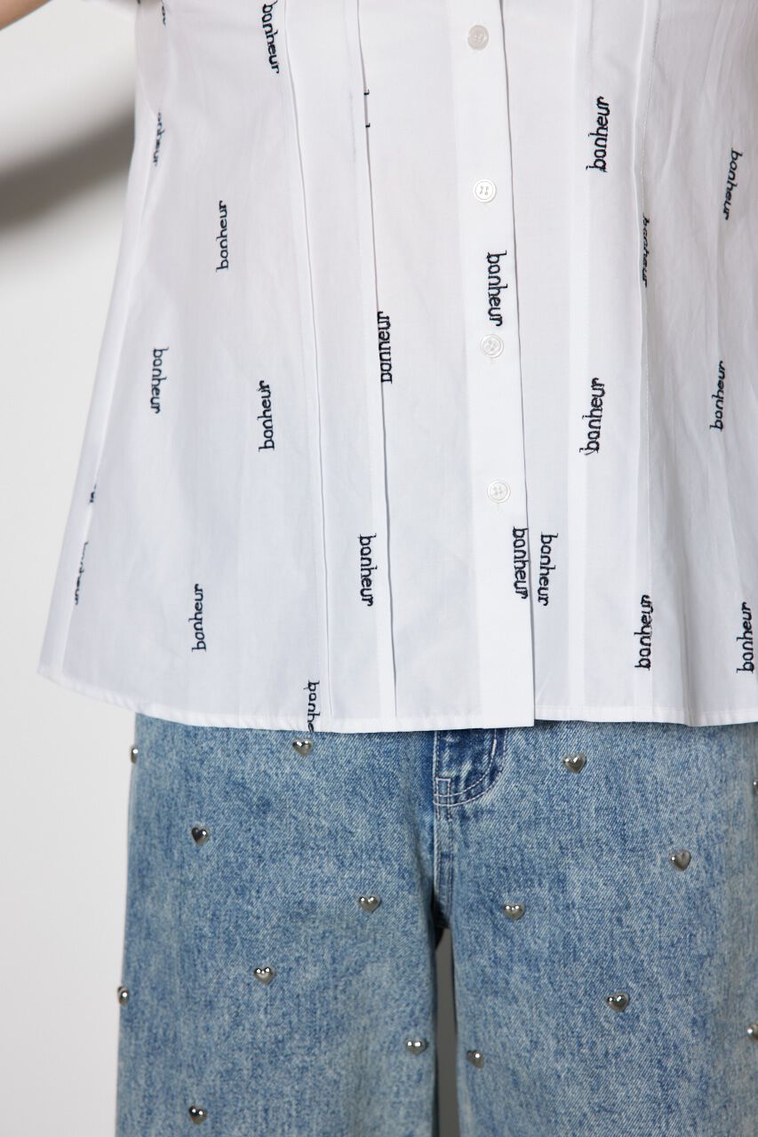 rienda「ショルダーデザイン刺繍ポイントブラウス」|シャツ・ブラウス|