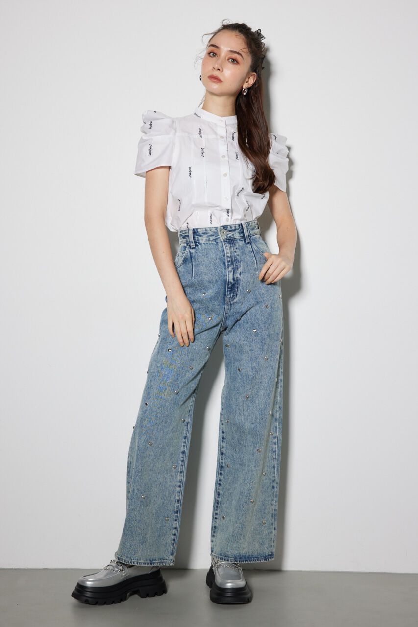 rienda「ショルダーデザイン刺繍ポイントブラウス」|シャツ・ブラウス|