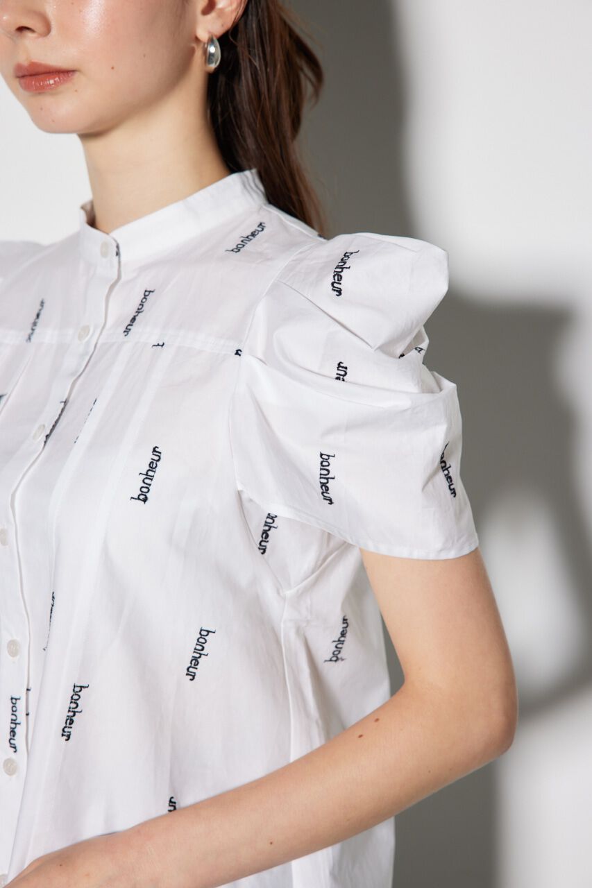 rienda「ショルダーデザイン刺繍ポイントブラウス」|シャツ・ブラウス|