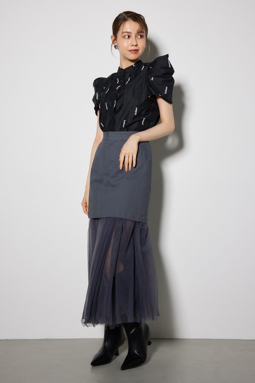 rienda「ショルダーデザイン刺繍ポイントブラウス」|シャツ・ブラウス|