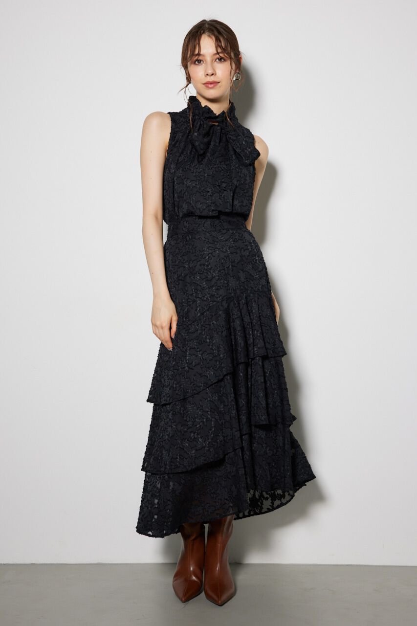 rienda「ギャザーフリルネックボウタイブラウス」|シャツ・ブラウス|