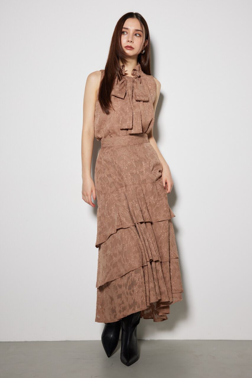 rienda「ギャザーフリルネックボウタイブラウス」|シャツ・ブラウス|