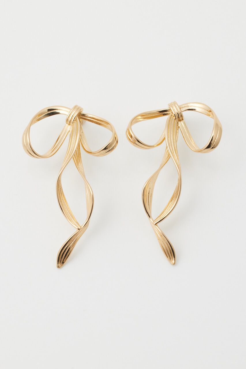rienda「メタリックリボンピアス」|ピアス|GLD
