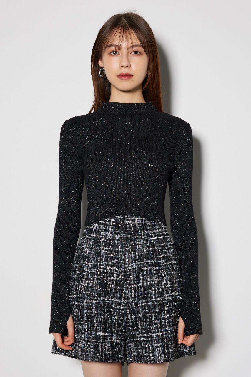 rienda「サムホール付きウォッシャブルハイネック ニット トップス」|ニット・セーター|