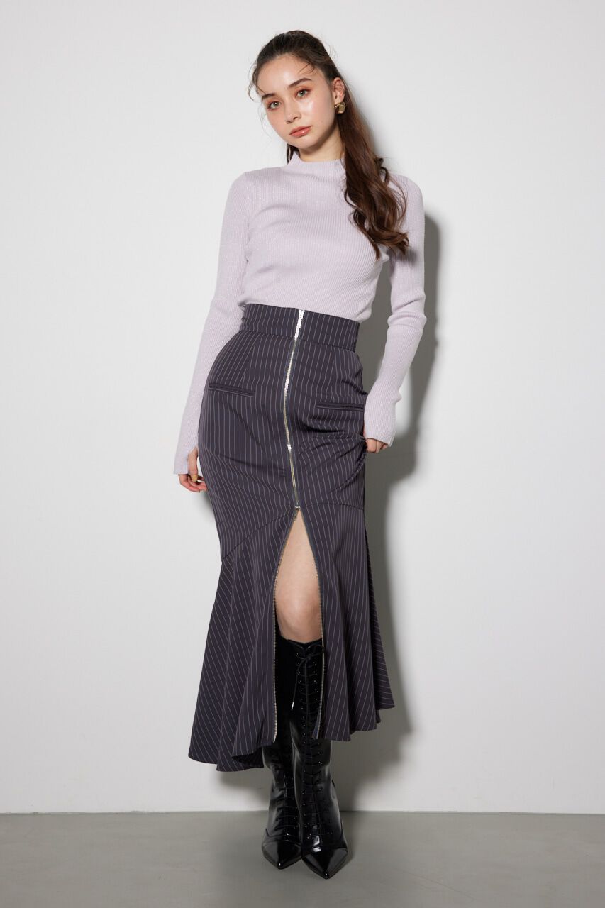 rienda「サムホール付きウォッシャブルハイネック ニット トップス」|ニット・セーター|