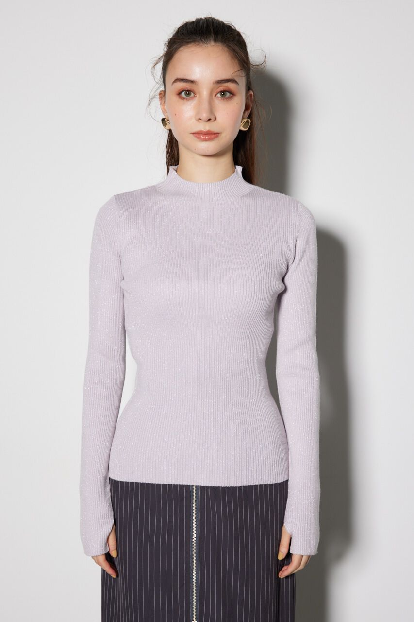 rienda「サムホール付きウォッシャブルハイネック ニット トップス」|ニット・セーター|