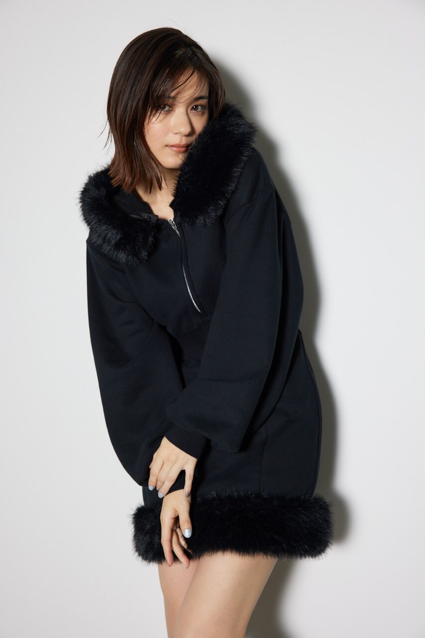 rienda「フェイクファースウェットミニワンピース」|ワンピース|
