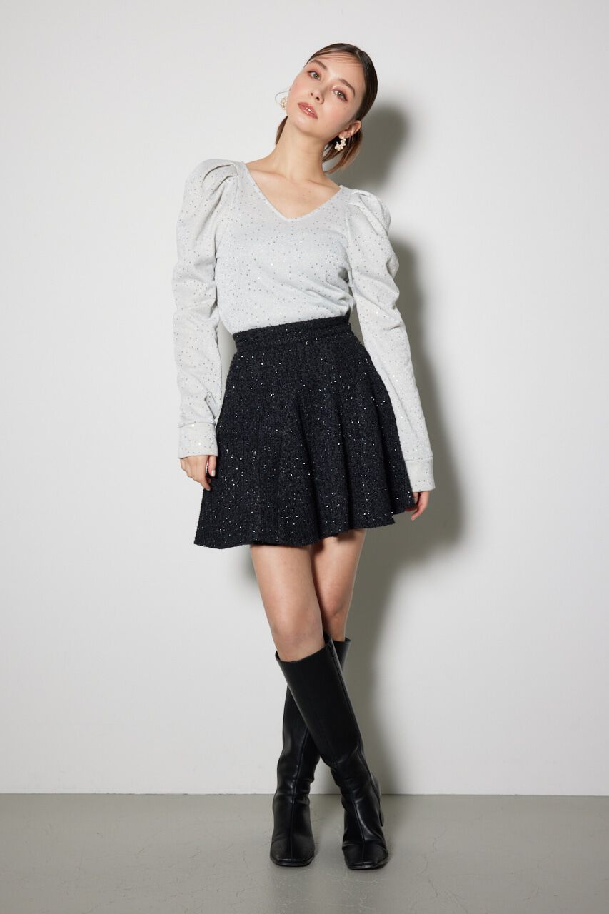 rienda「スパークリングギャザースリーブカットトップス」|Tシャツ・カットソー|