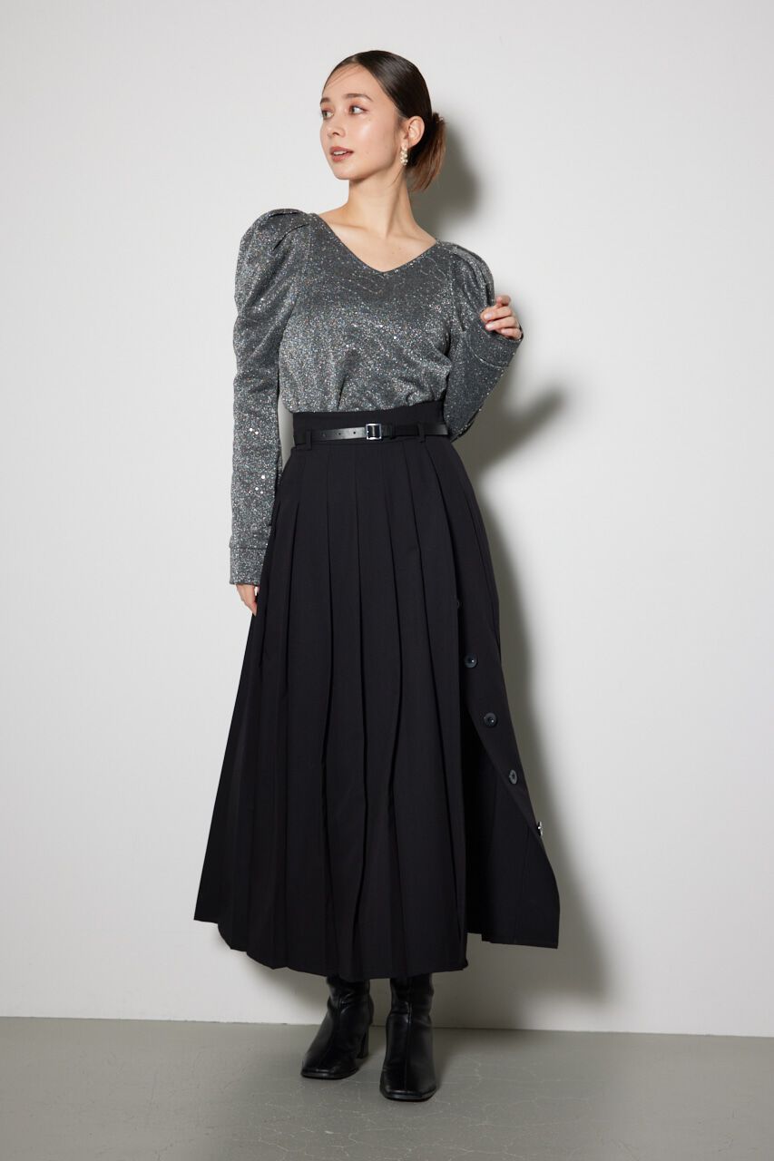 rienda「スパークリングギャザースリーブカットトップス」|Tシャツ・カットソー|