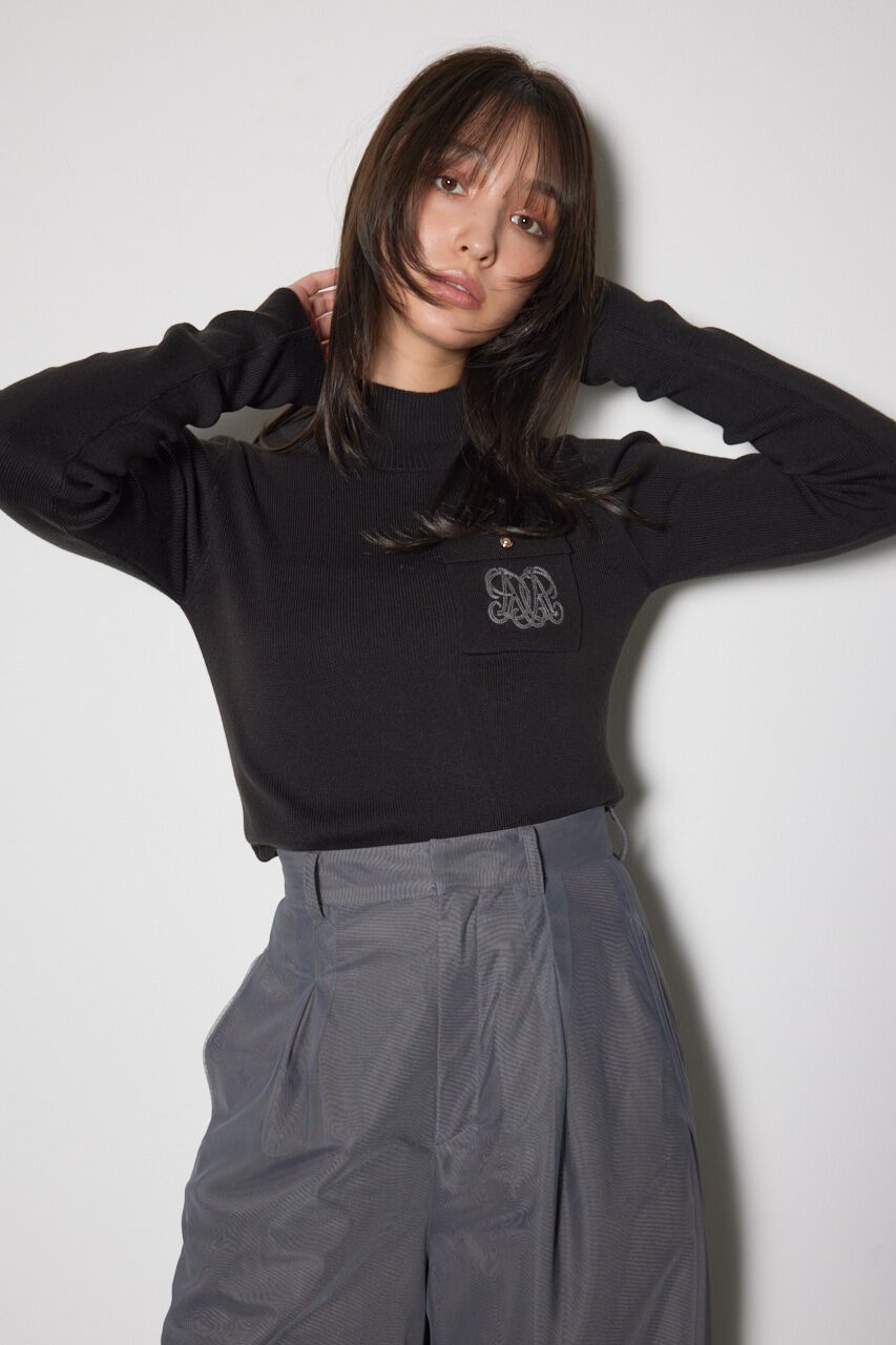 rienda「ポケット刺繍ニットトップス」|ニット・セーター|