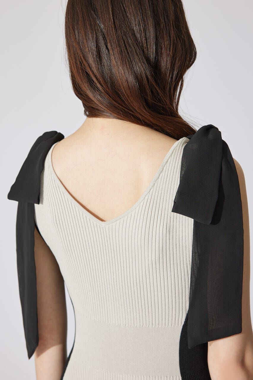 rienda「バイカラーリボンワンピース」|ワンピース|