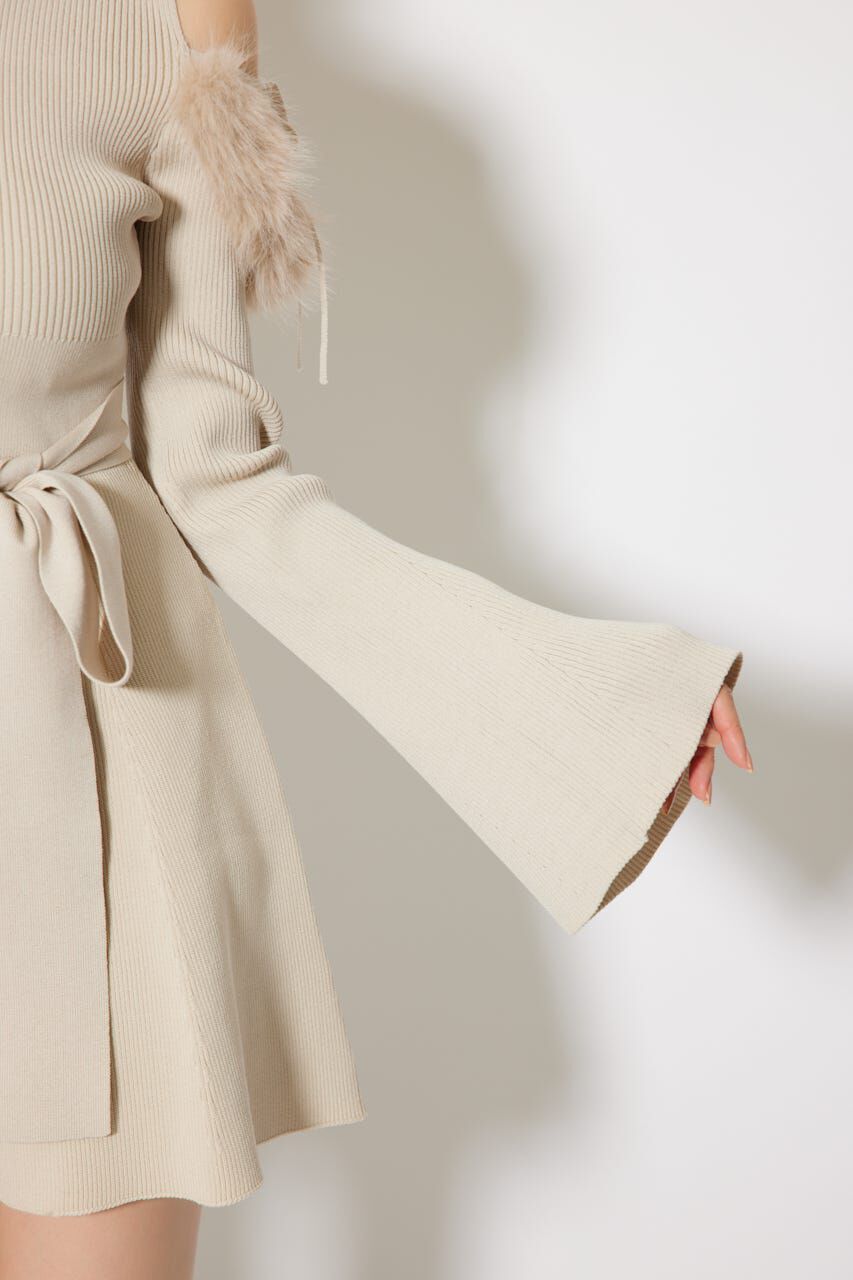 rienda「many wayフェイクファーミニニットワンピース」|ワンピース|