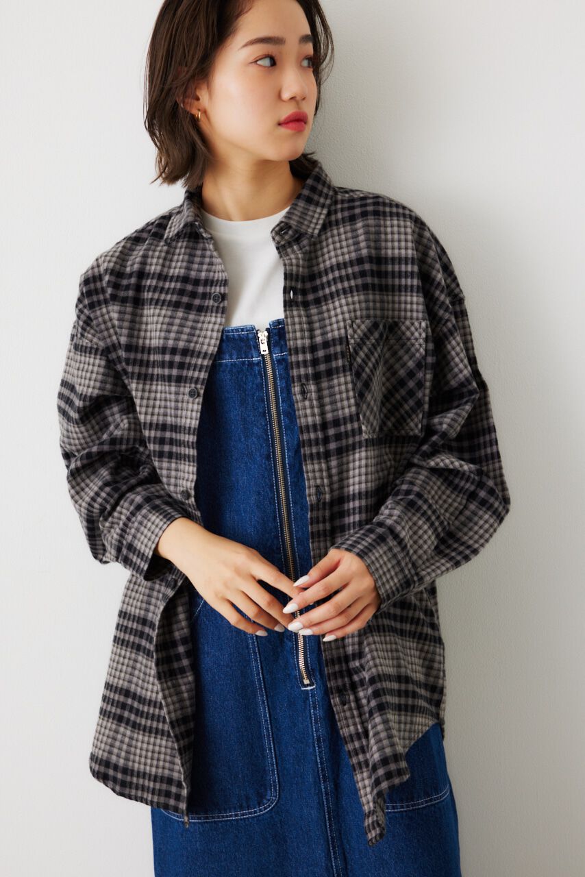 RODEO CROWNS「LOGO ルーズチェックシャツ」|シャツ・ブラウス|柄BLK5