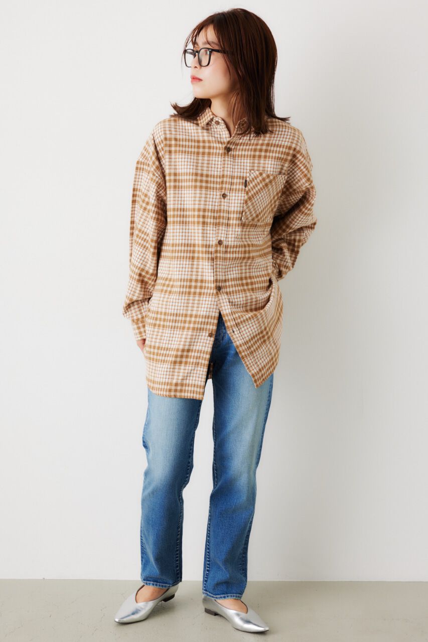 RODEO CROWNS「LOGO ルーズチェックシャツ」|シャツ・ブラウス|柄BEG5
