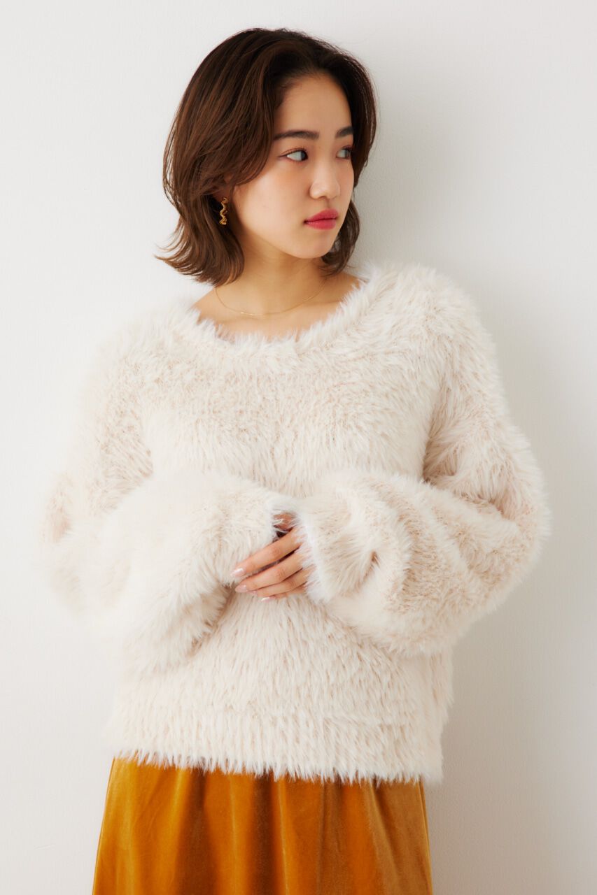 RODEO CROWNS「シャギーニットトップス」|ニット・セーター|O/WHT1