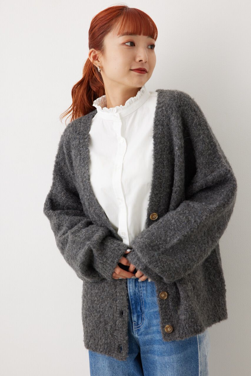 RODEO CROWNS「ミックスブークレニットカーディガン」|カーディガン|C.GRY
