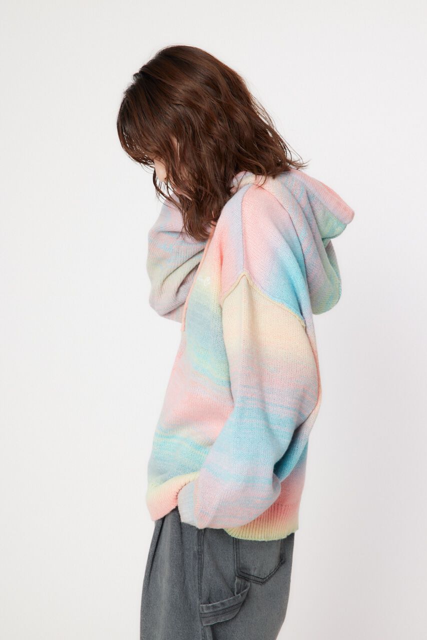 RODEO CROWNS「グラデーションニットフーディートップス」|ニット・セーター|