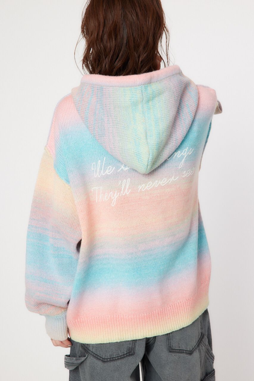 RODEO CROWNS「グラデーションニットフーディートップス」|ニット・セーター|