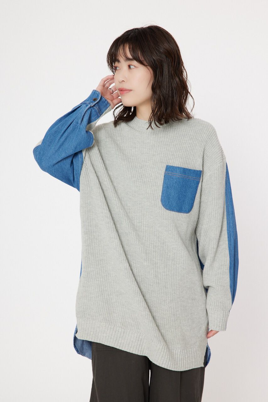 RODEO CROWNS「デニムドッキングニットワンピース」|ワンピース|L/GRY1