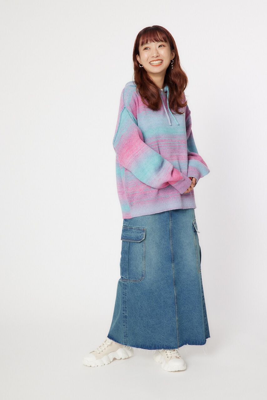 RODEO CROWNS「デニムカーゴマキシスカート」|スカート|