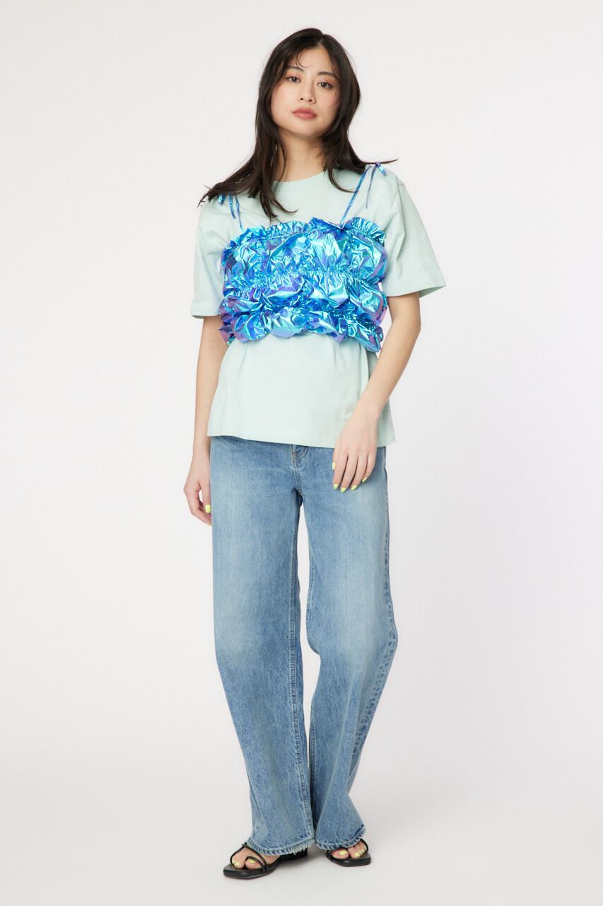 RODEO CROWNS「メタリックギャザーキャミソール」|キャミソール|