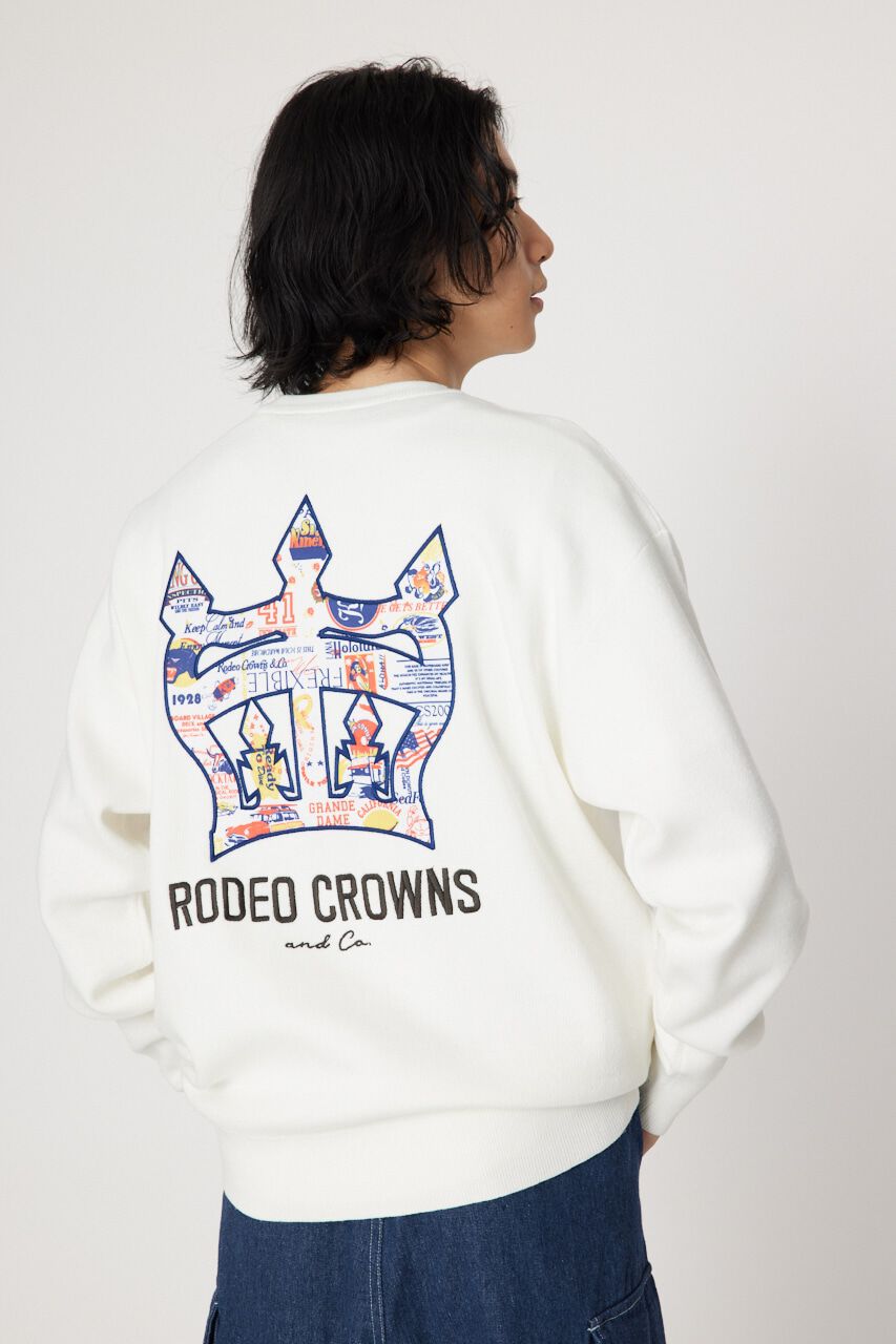 RODEO CROWNS「メンズ CROWN OG パッチニットトップス」|ニット・セーター|O/WHT1