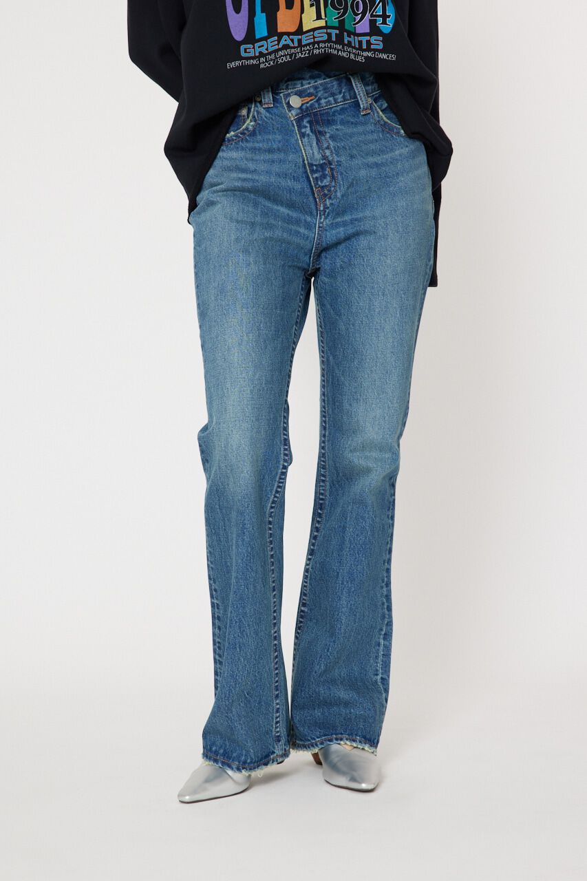 RODEO CROWNS「アシンメトリーハイウエストフレアデニム」|デニム|BLU