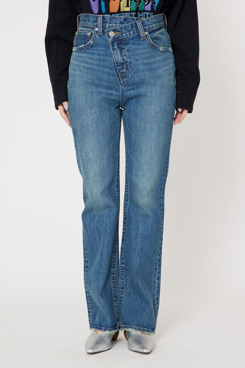 RODEO CROWNS「アシンメトリーハイウエストフレアデニム」|デニム|