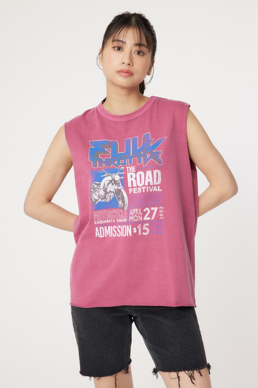 RODEO CROWNS「G/O FULLTHROTTLE ノースリーブTシャツ」|タンクトップ|PNK