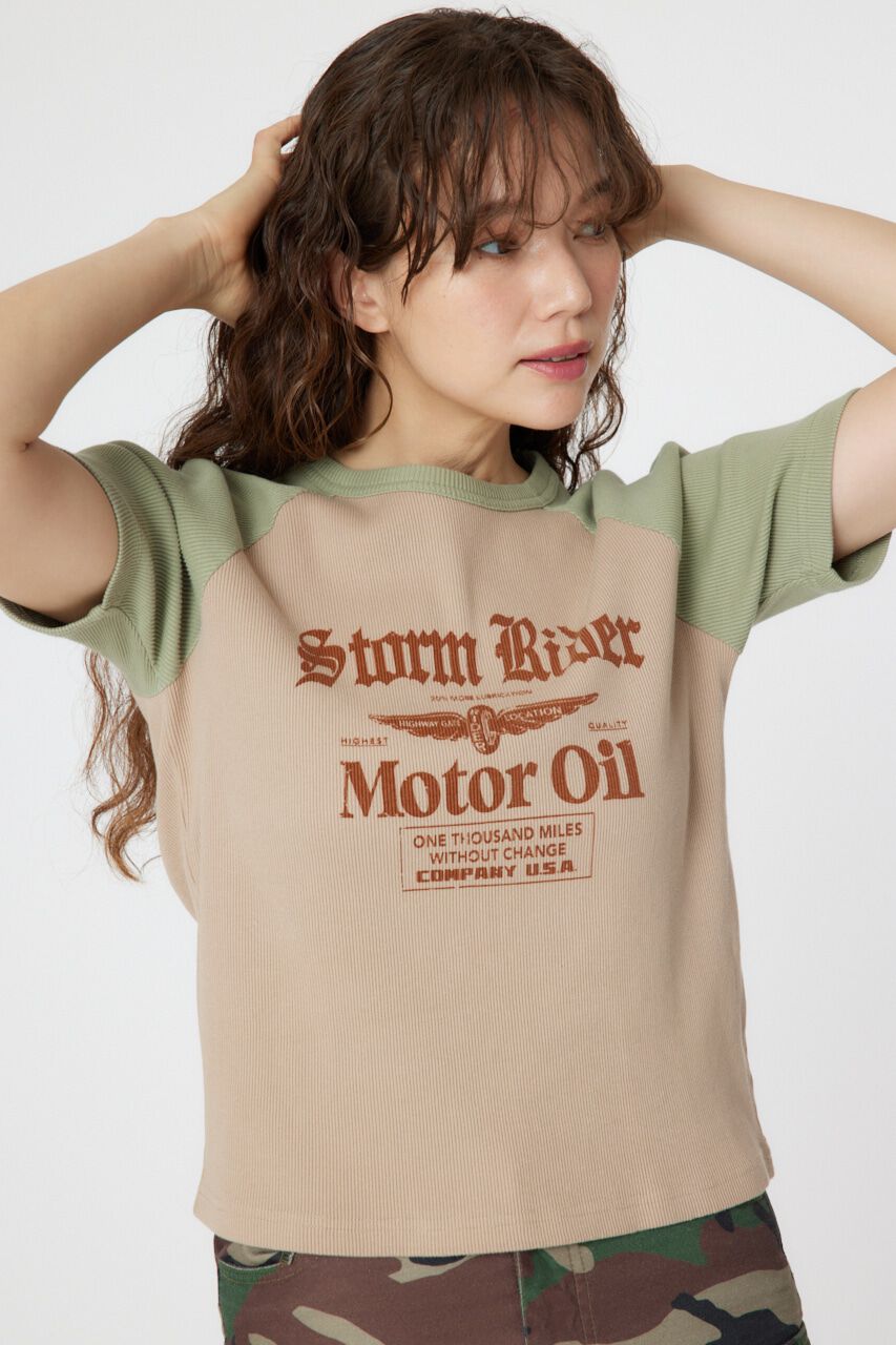 RODEO CROWNS「Riderラグランリブ Tシャツ」|Tシャツ・カットソー|L/BEG1