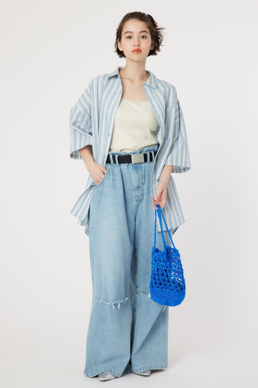 RODEO CROWNS「マルチストライプ ルーズハーフスリーブシャツ」|シャツ・ブラウス|