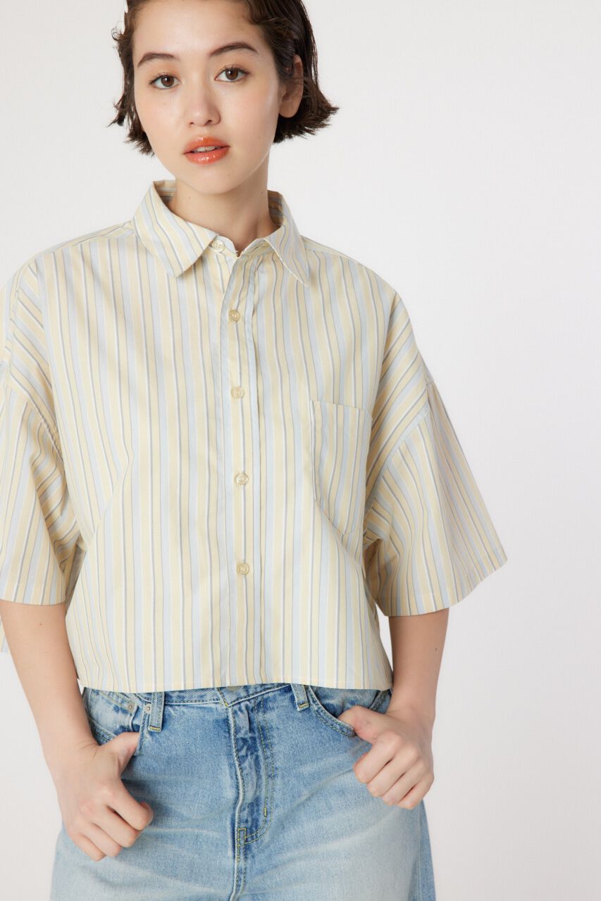 RODEO CROWNS「マルチストライプ ルーズハーフスリーブシャツ」|シャツ・ブラウス|