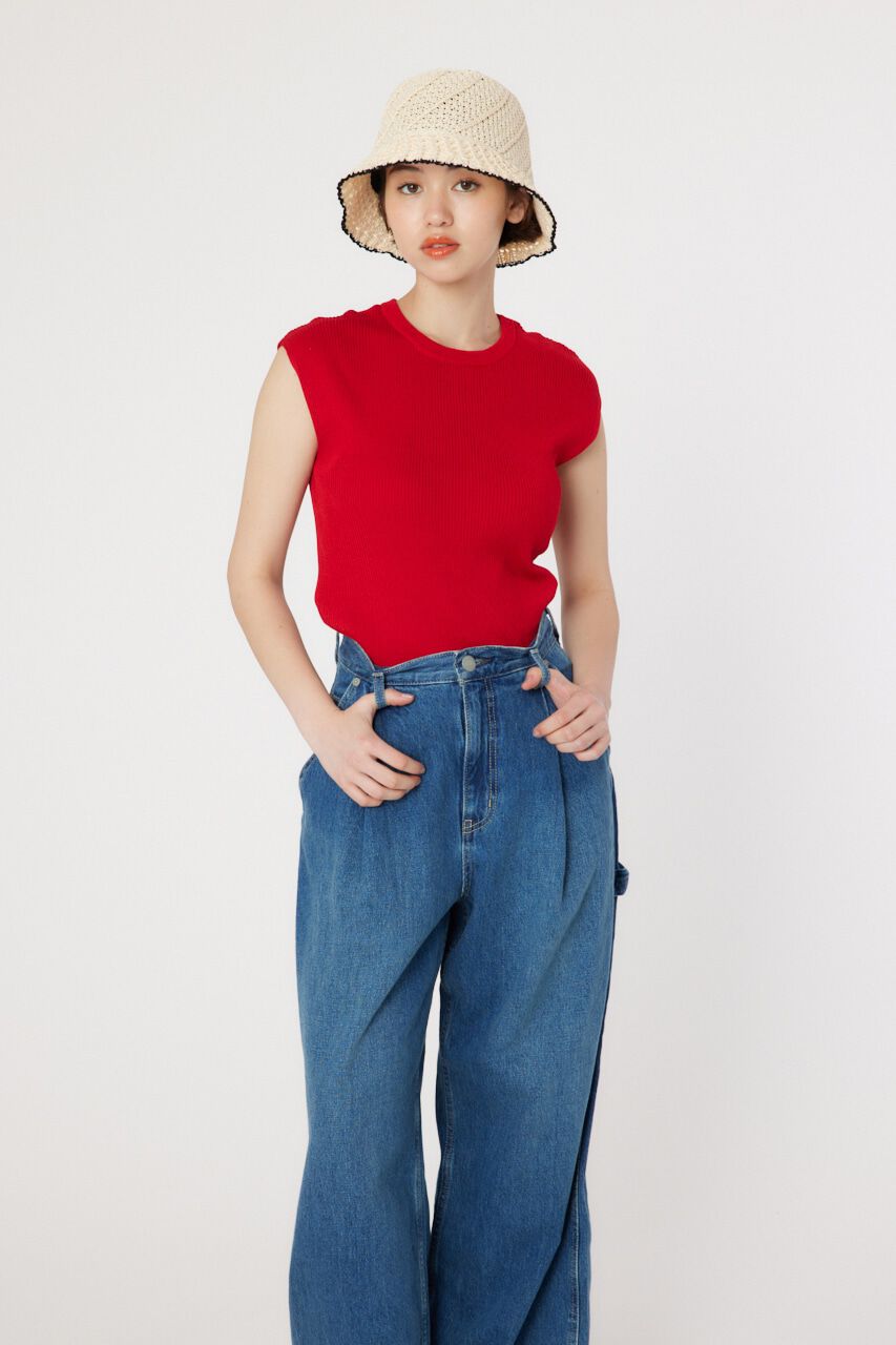 RODEO CROWNS「BASIC ノースリーブ ニット トップス」|タンクトップ|