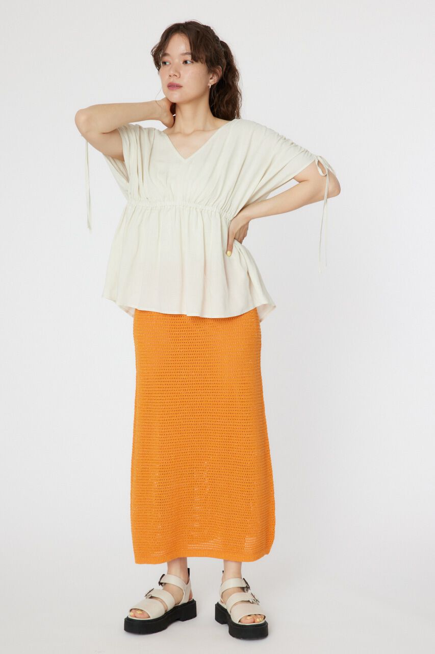 RODEO CROWNS「リネンライクギャザーブラウス」|シャツ・ブラウス|