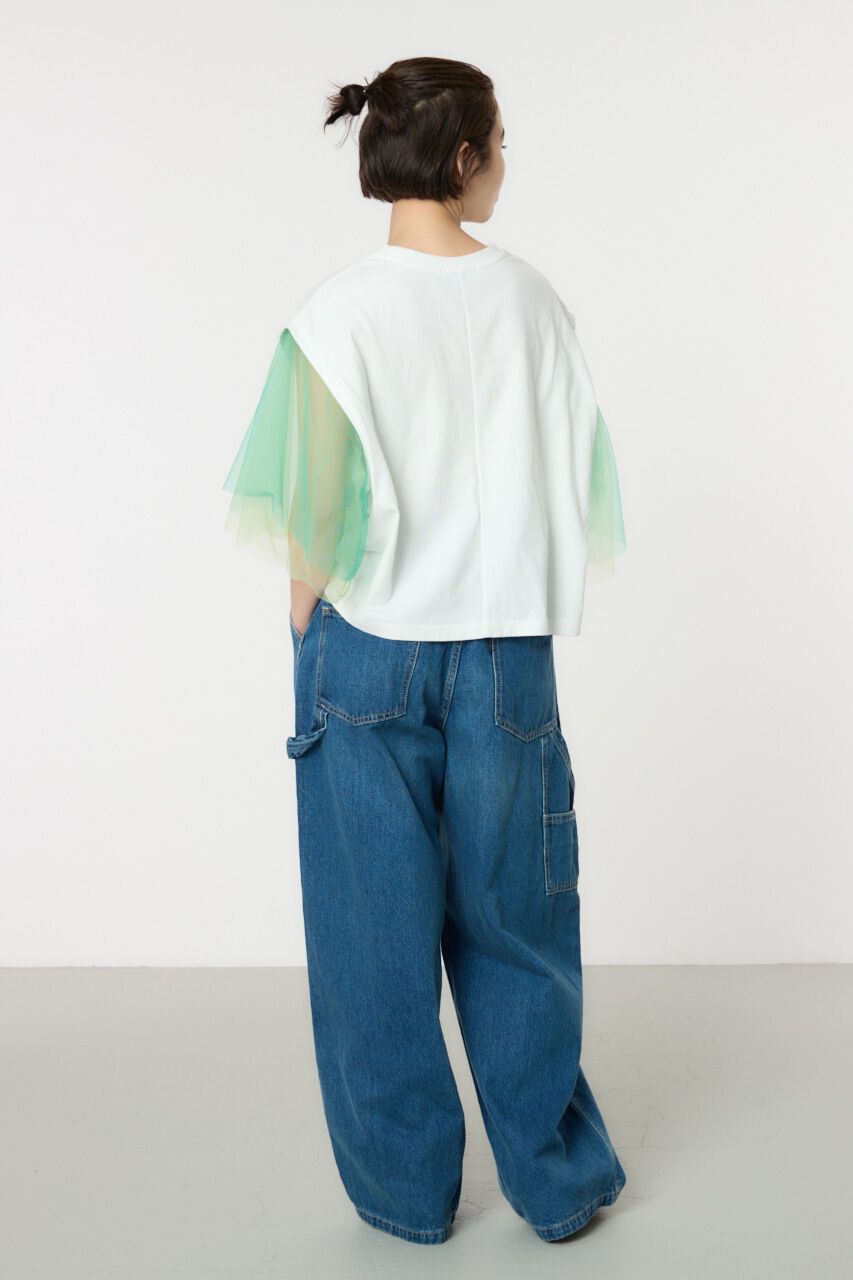 RODEO CROWNS「チュールスリーブカレッジTシャツ」|Tシャツ・カットソー|