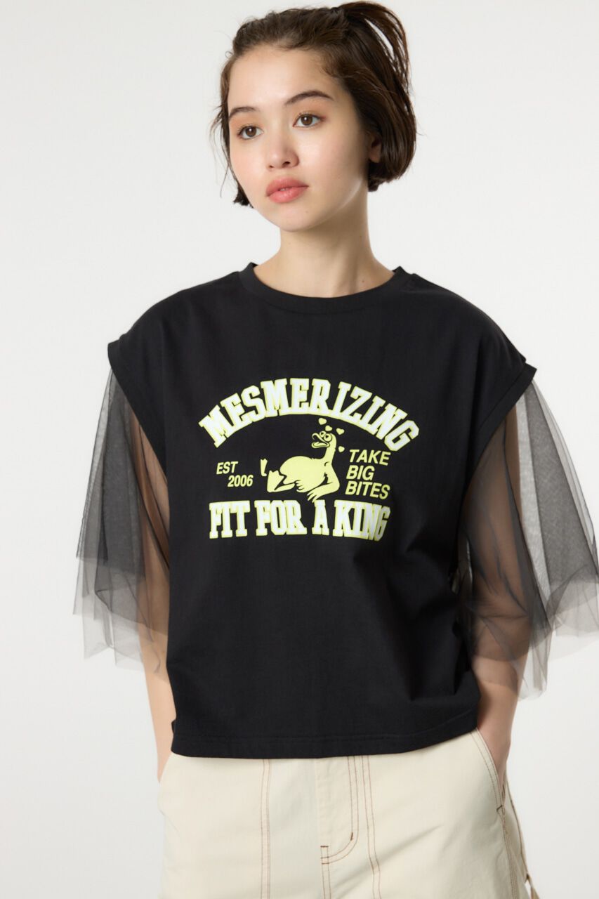 RODEO CROWNS「チュールスリーブカレッジTシャツ」|Tシャツ・カットソー|