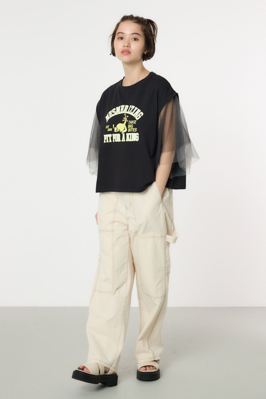 RODEO CROWNS「チュールスリーブカレッジTシャツ」|Tシャツ・カットソー|