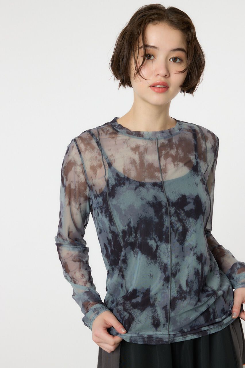 RODEO CROWNS「ニュアンスパターンシアートップス」|シャツ・ブラウス|柄BLK5