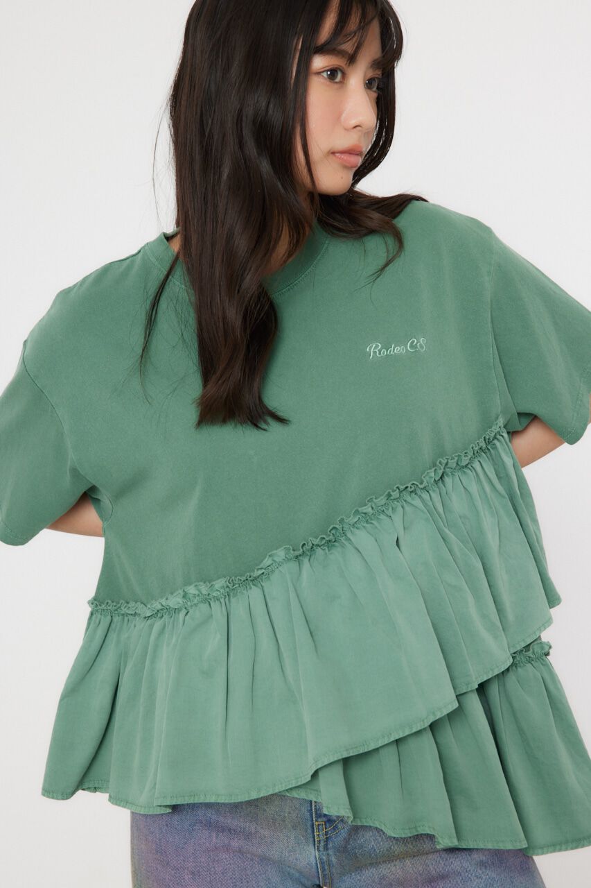 RODEO CROWNS「ピグメントフリルドッキングトップス」|Tシャツ・カットソー|