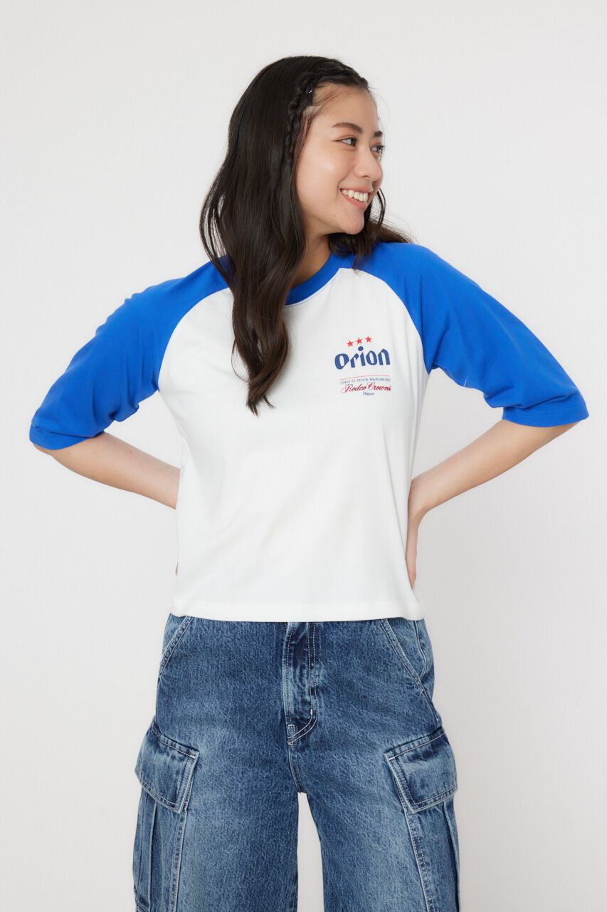 RODEO CROWNS「Orion BeerxRCSラグラン5分トップス」|Tシャツ・カットソー|BLU