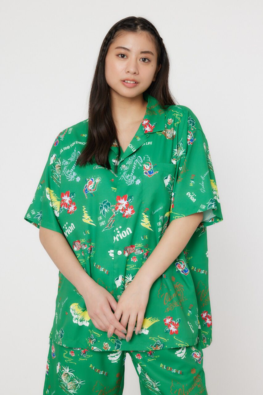 RODEO CROWNS「Orion Beer x RCS ORオープンカラーシャツ」|シャツ・ブラウス|柄GRN5