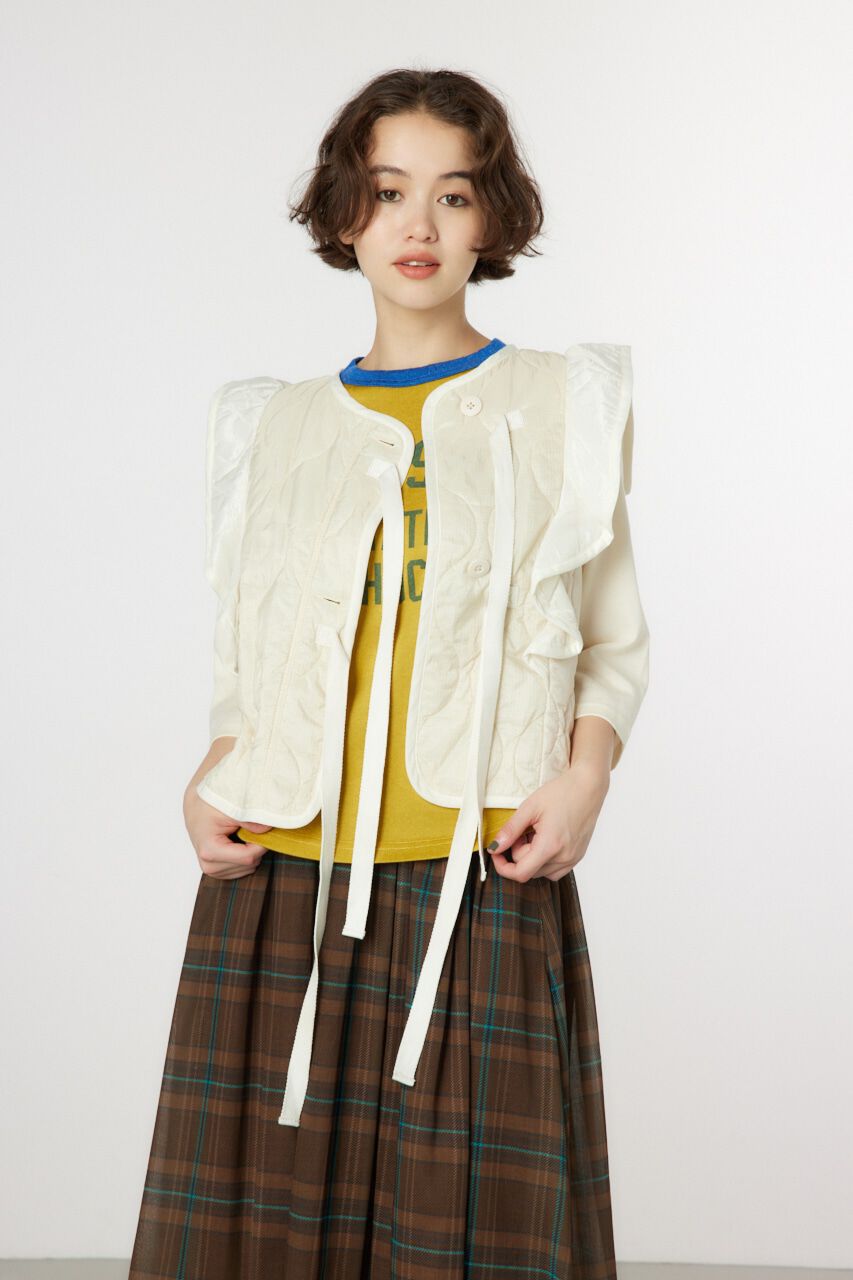 RODEO CROWNS「キルティングフリルベスト」|ダウンベスト・ベスト|