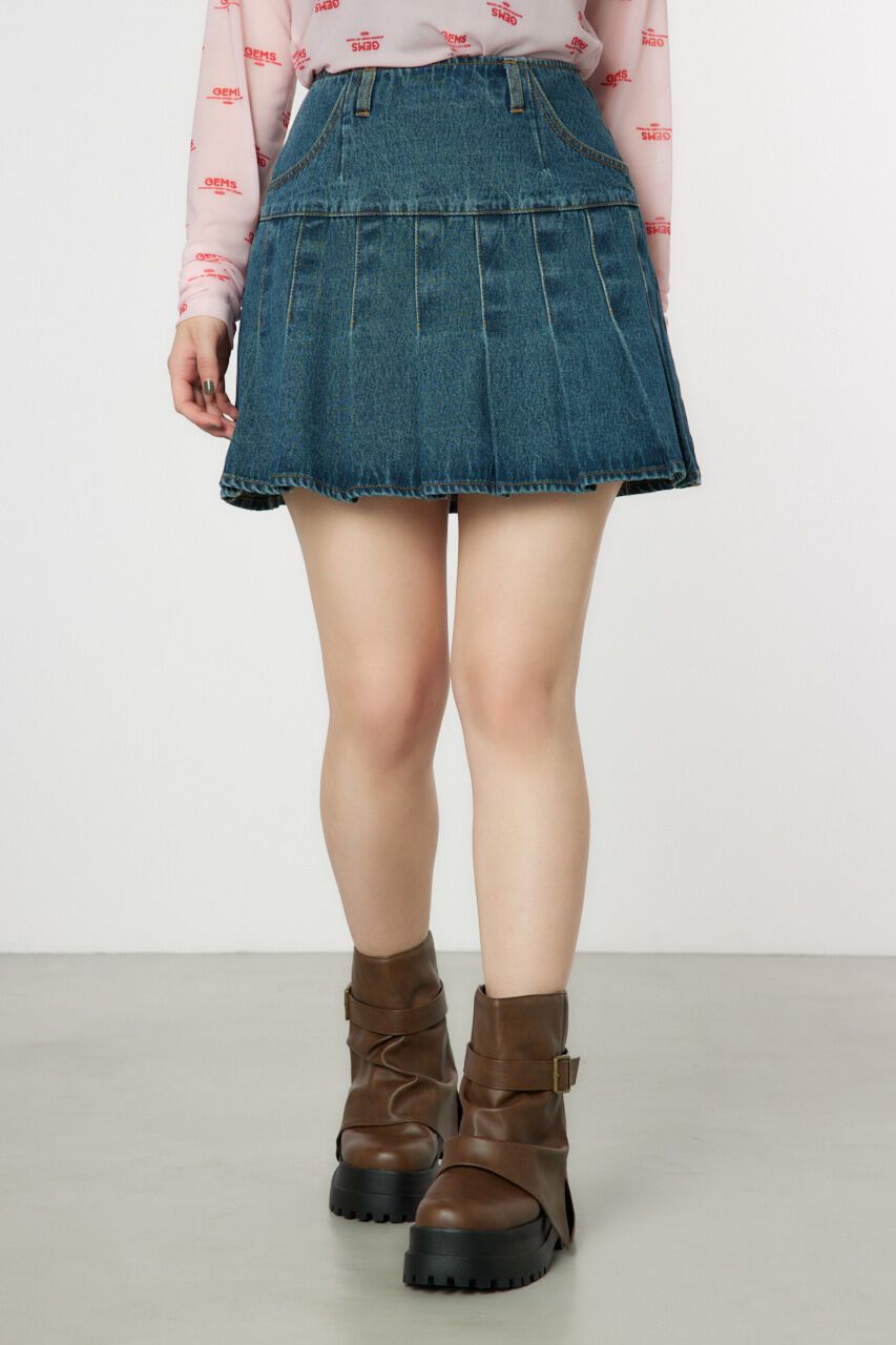 RODEO CROWNS「デニムプリーツミニスカート」|スカート|