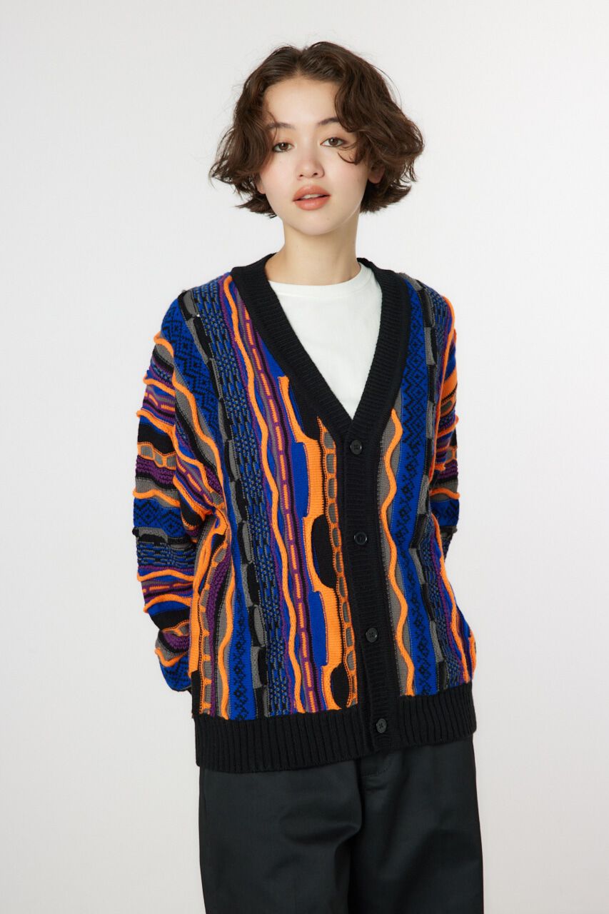 RODEO CROWNS「3Dマルチカラーニットカーディガン」|カーディガン|