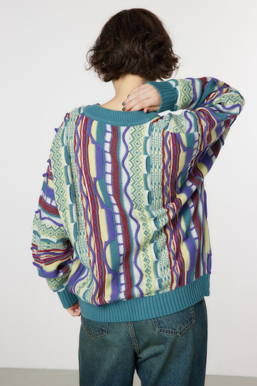 RODEO CROWNS「3Dマルチカラーニットカーディガン」|カーディガン|